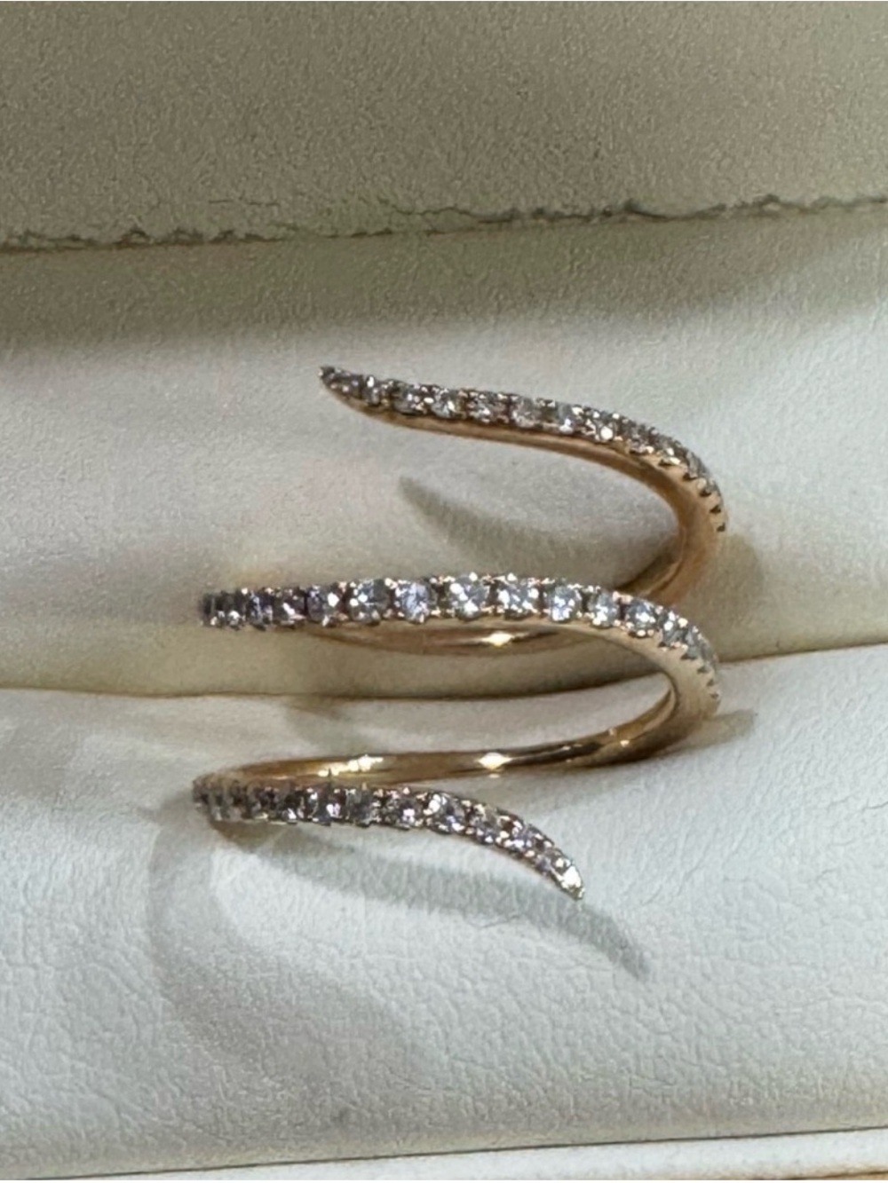 18K Yellow Gold Ring Wrapped in .6 Carats of Diamonds - Size 6 by Pampillonia